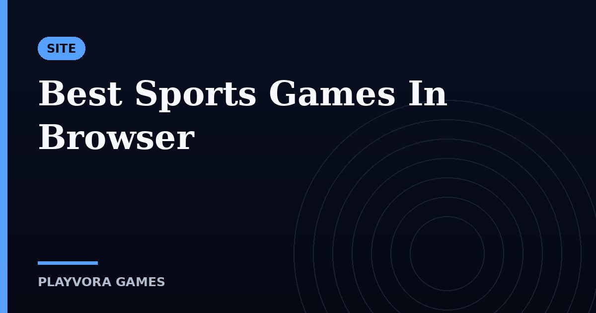 Best Sports Games In Browser