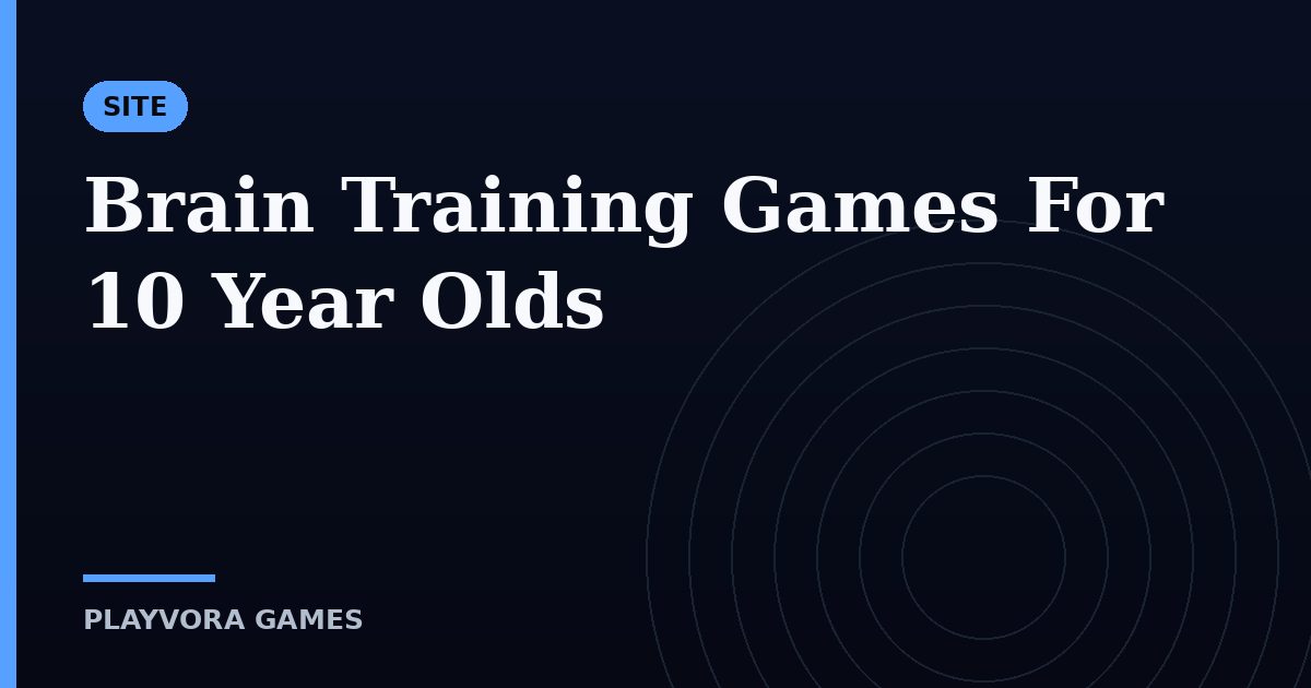 Brain Training Games For 10 Year Olds