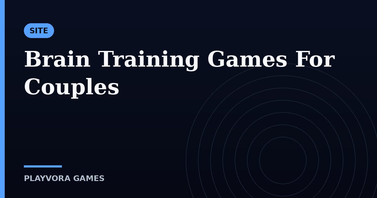 Brain Training Games For Couples