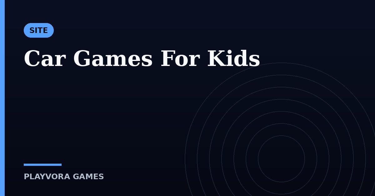 Car Games For Kids