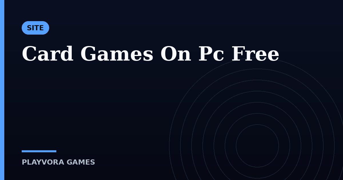 Card Games On Pc Free