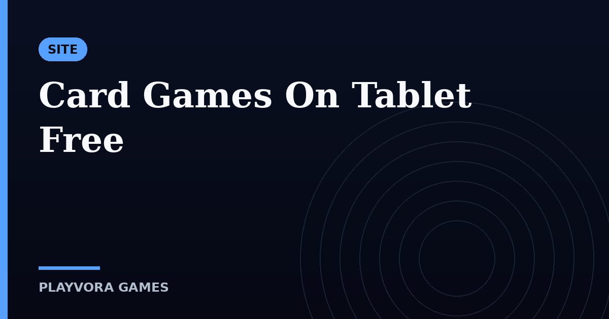 Card Games On Tablet Free