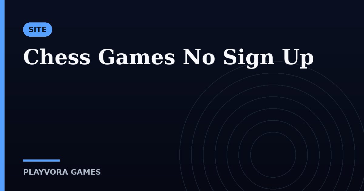 Chess Games No Sign Up