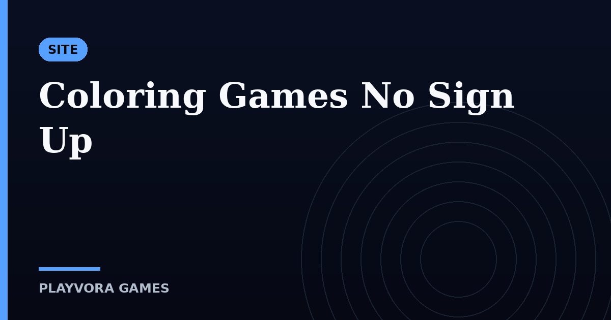 Coloring Games No Sign Up