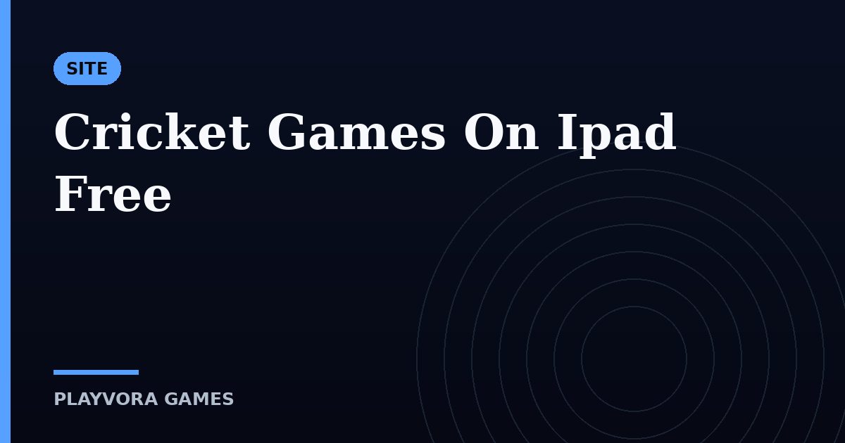 Cricket Games On Ipad Free