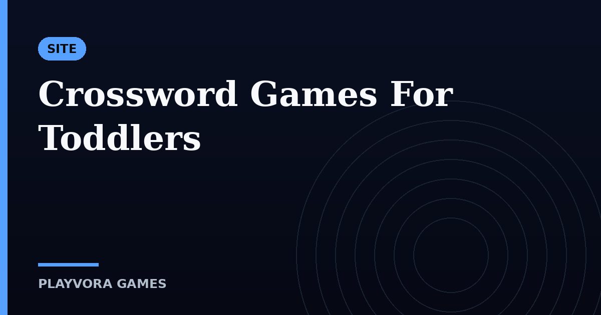 Crossword Games For Toddlers