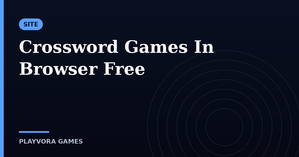 Crossword Games In Browser Free