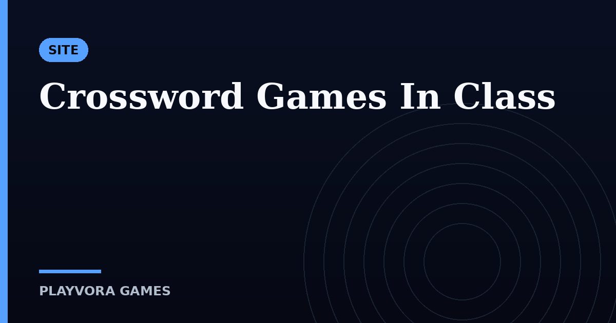 Crossword Games In Class