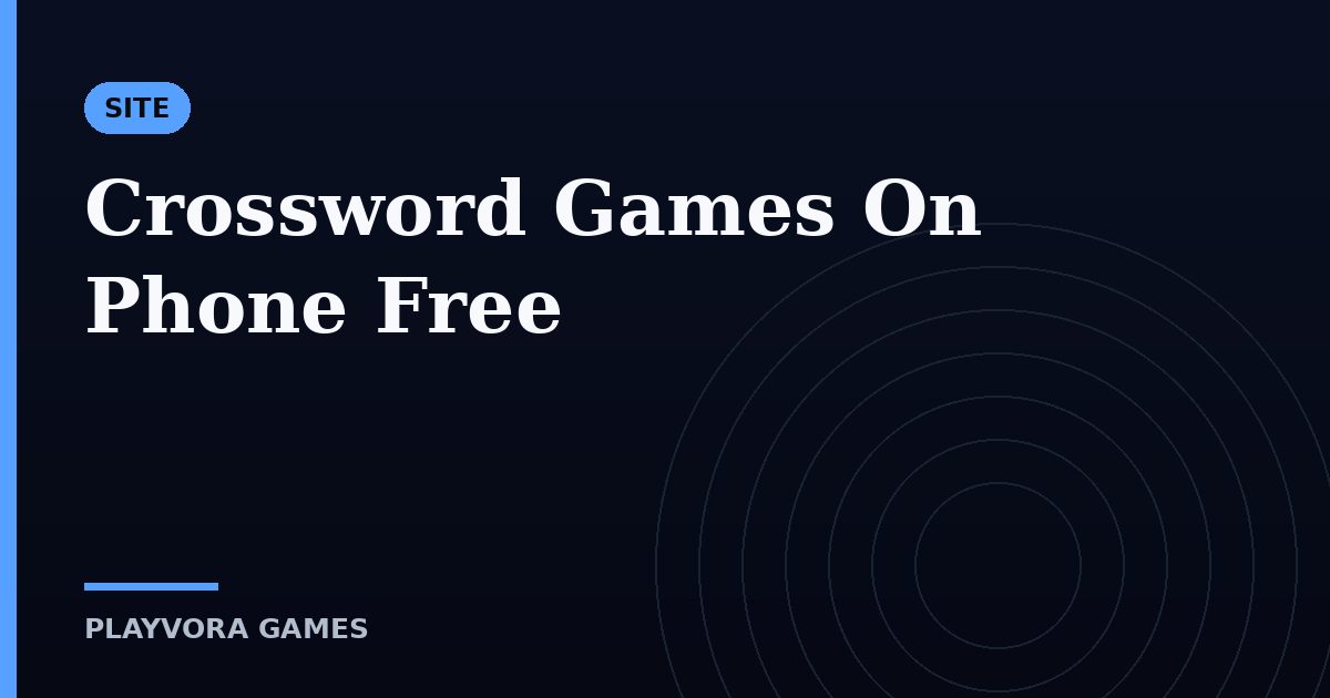 Crossword Games On Phone Free
