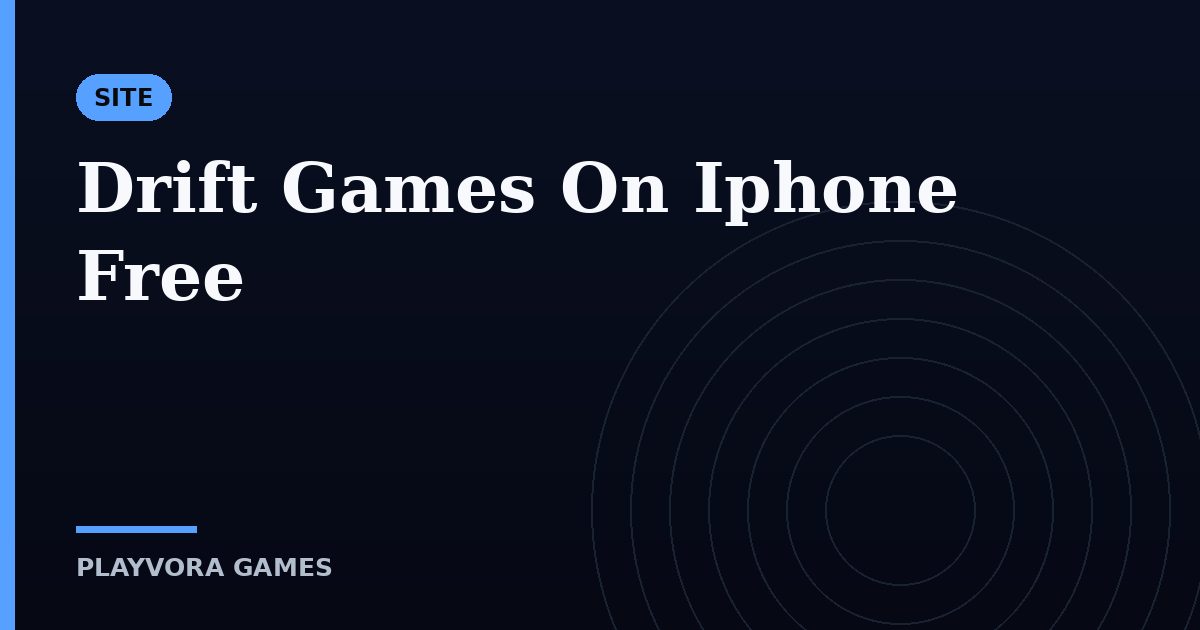Drift Games On Iphone Free