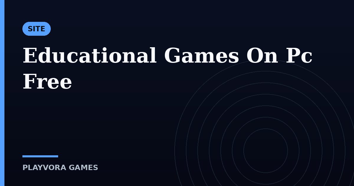 Educational Games On Pc Free