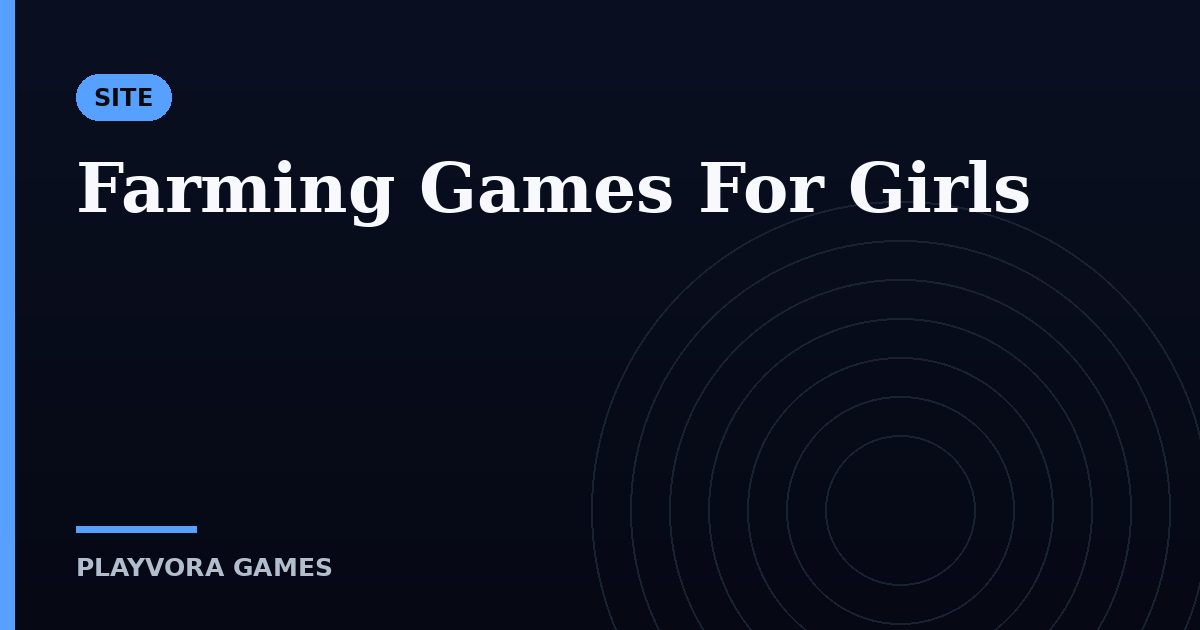Farming Games For Girls