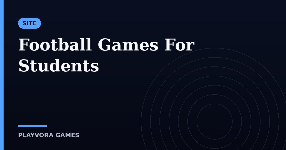 Football Games For Students