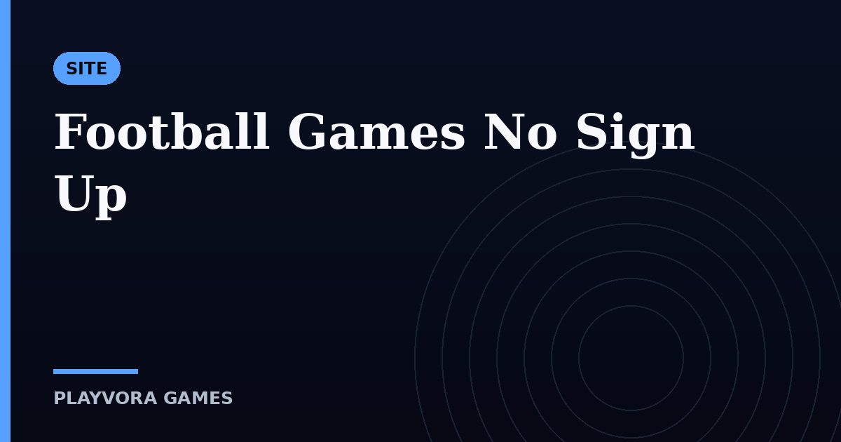 Football Games No Sign Up
