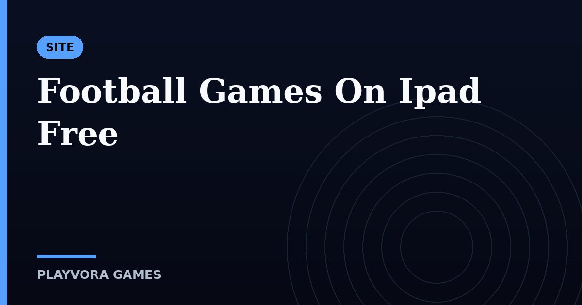 Football Games On Ipad Free