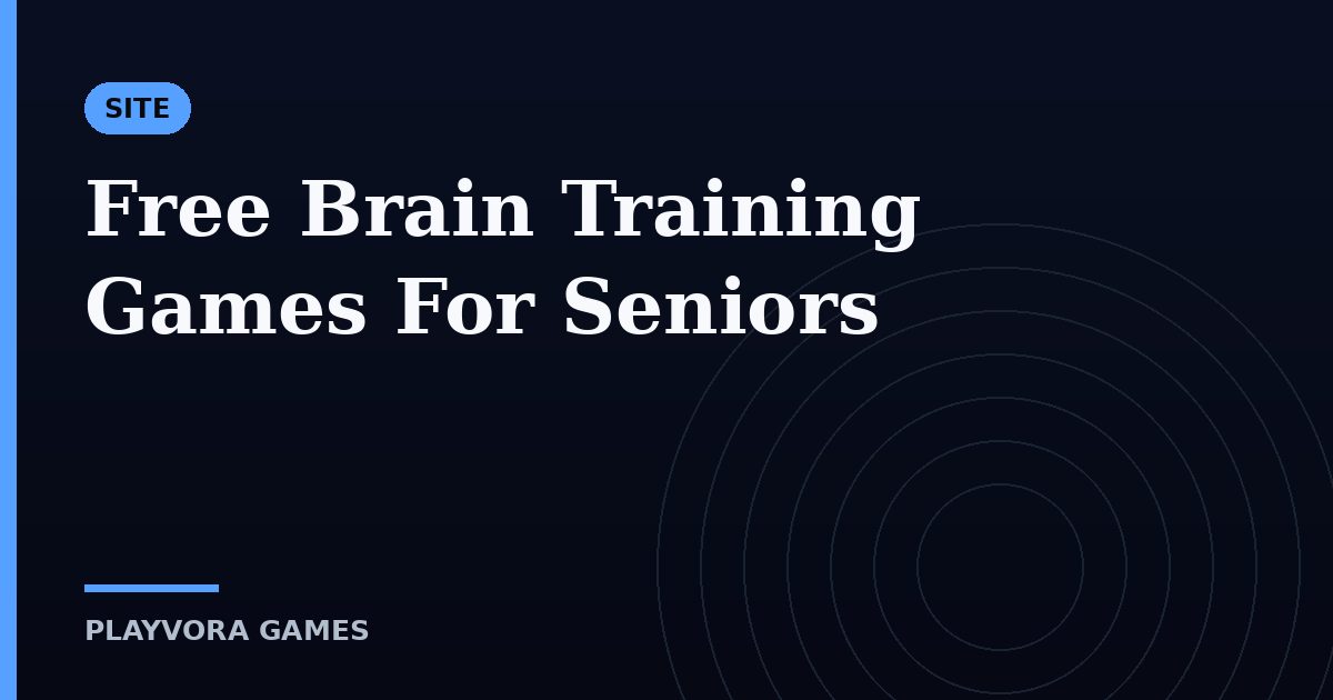 Free Brain Training Games For Seniors