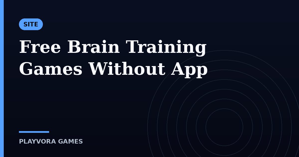 Free Brain Training Games Without App