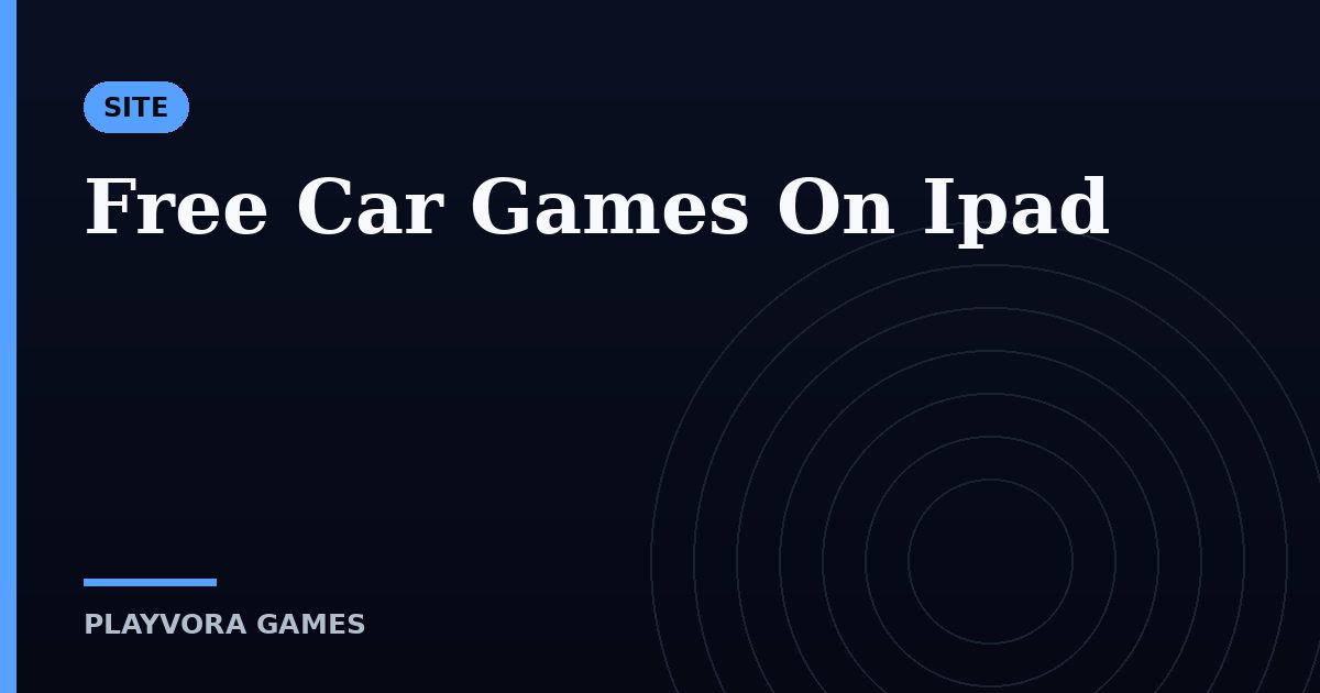 Free Car Games On Ipad