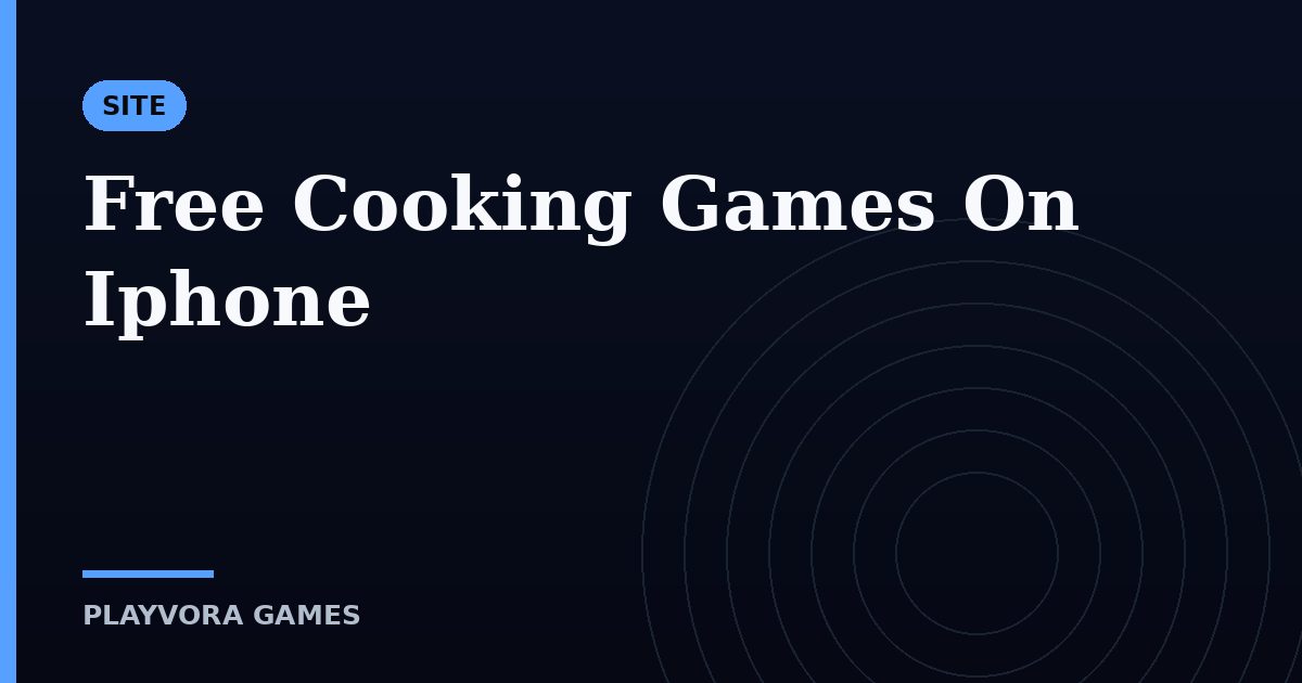 Free Cooking Games On Iphone