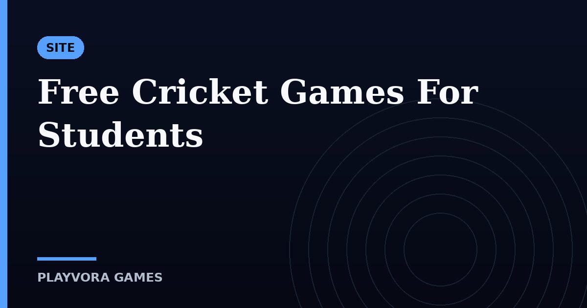 Free Cricket Games For Students