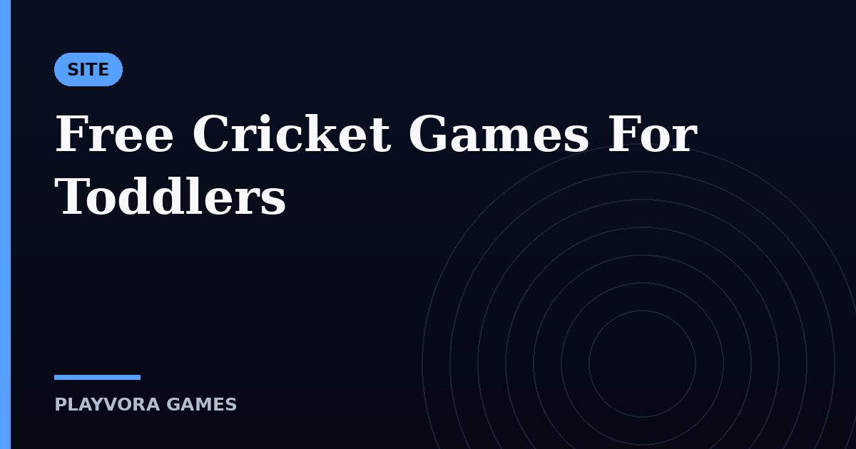 Free Cricket Games For Toddlers