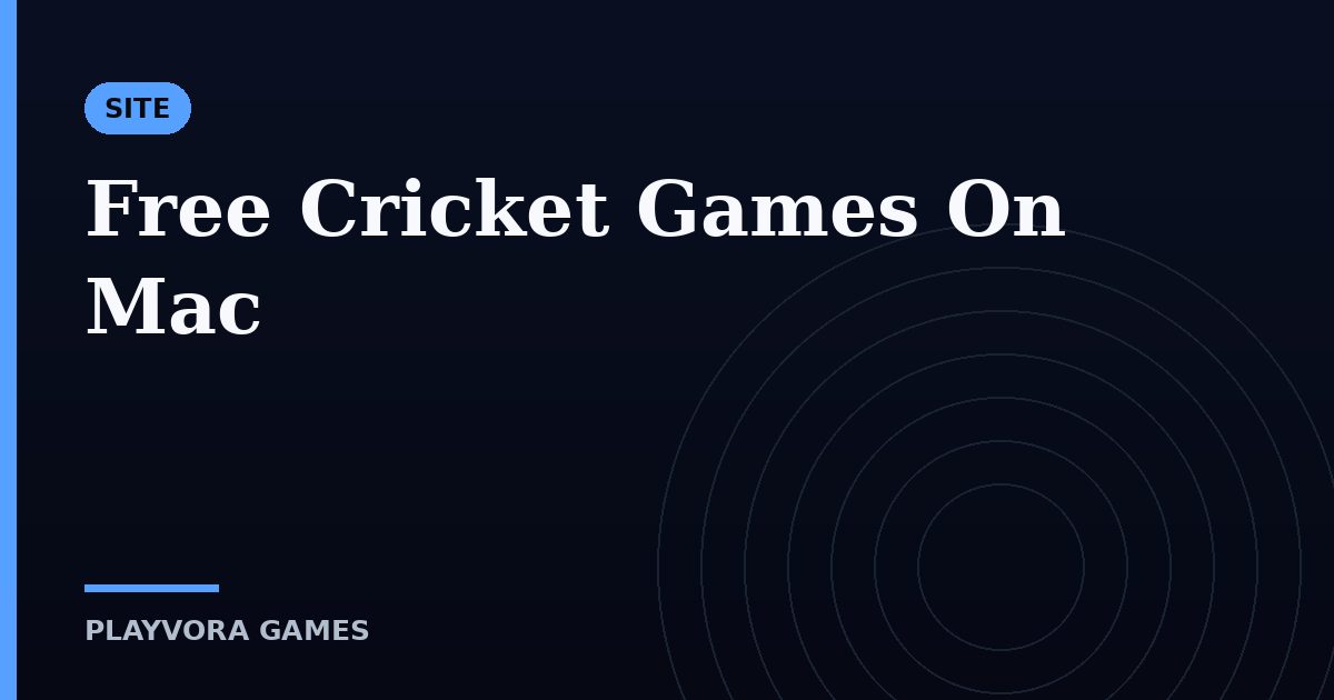 Free Cricket Games On Mac