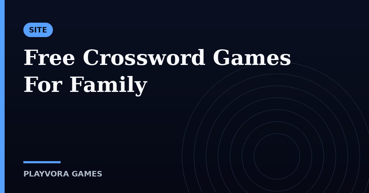 Free Crossword Games For Family