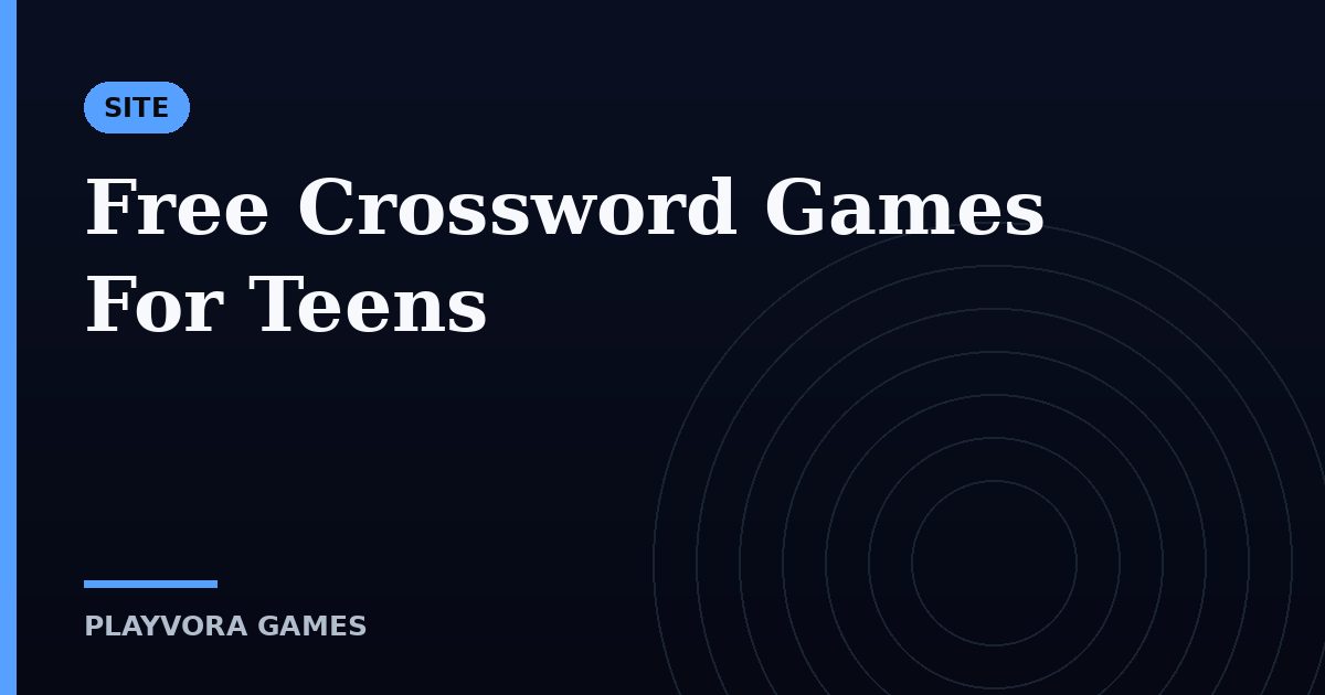 Free Crossword Games For Teens