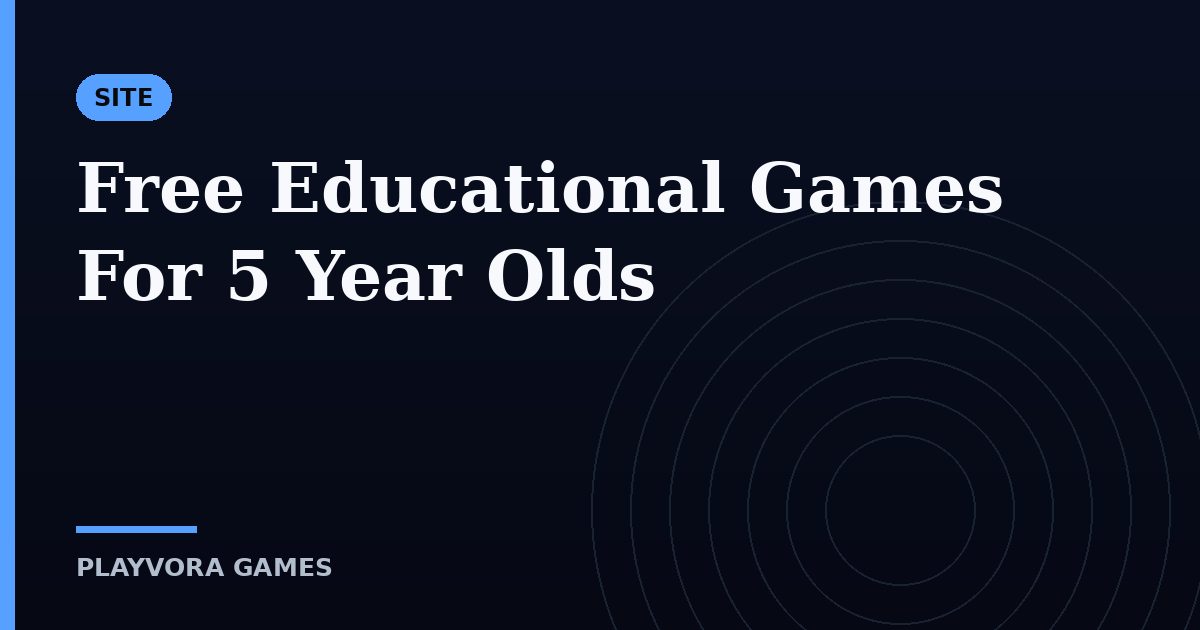 Free Educational Games For 5 Year Olds