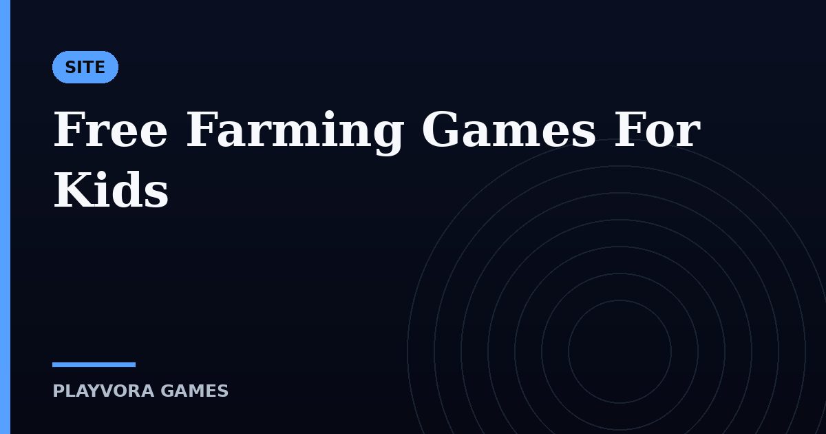 Free Farming Games For Kids