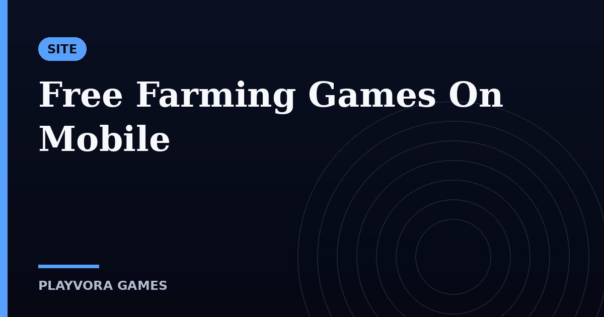 Free Farming Games On Mobile