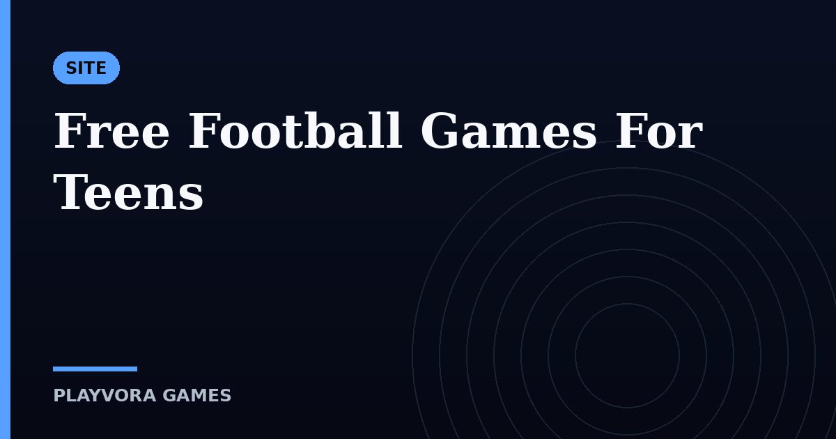 Free Football Games For Teens