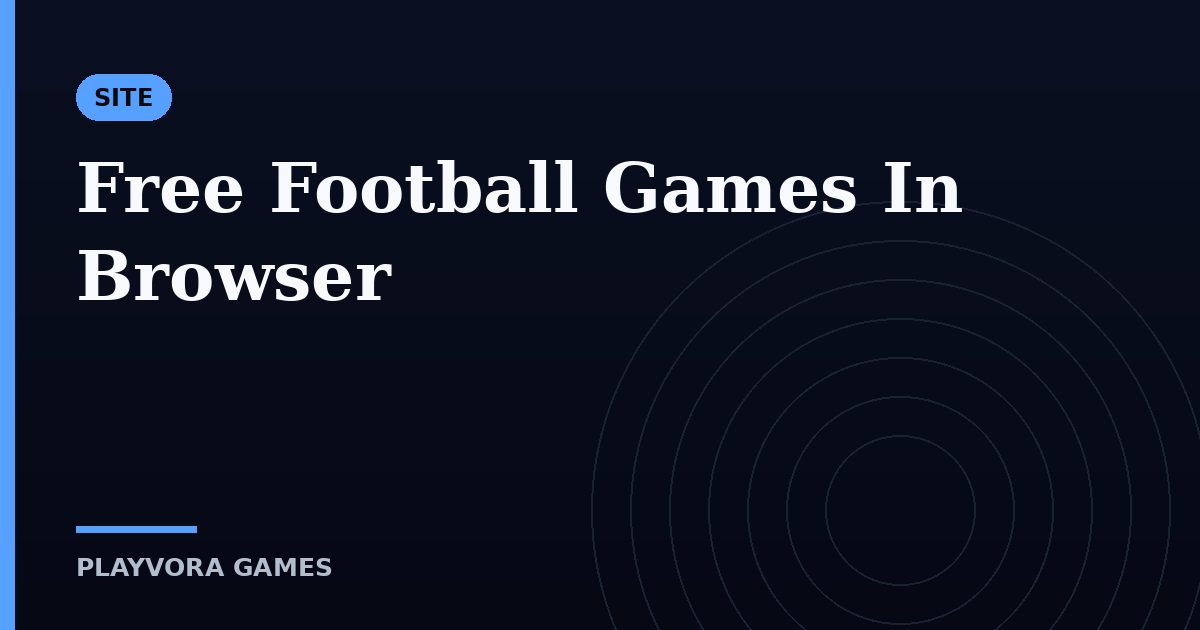Free Football Games In Browser