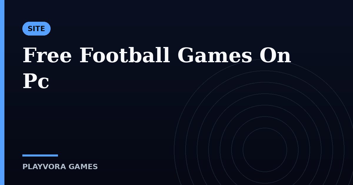 Free Football Games On Pc