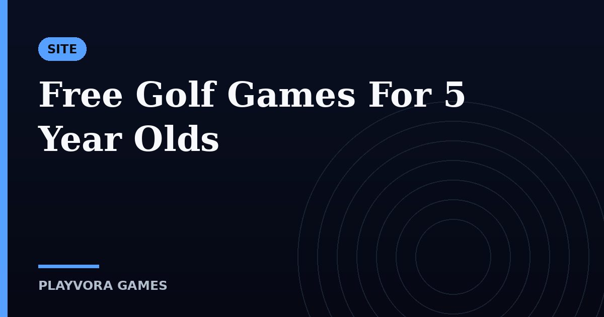 Free Golf Games For 5 Year Olds