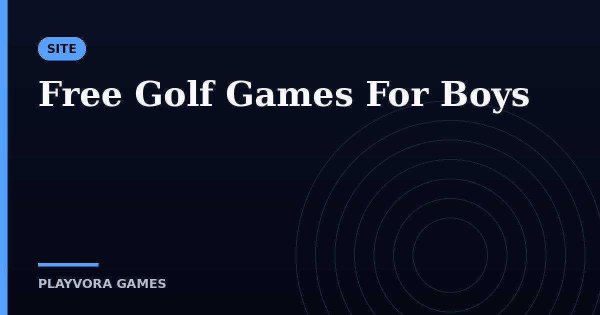 Free Golf Games For Boys