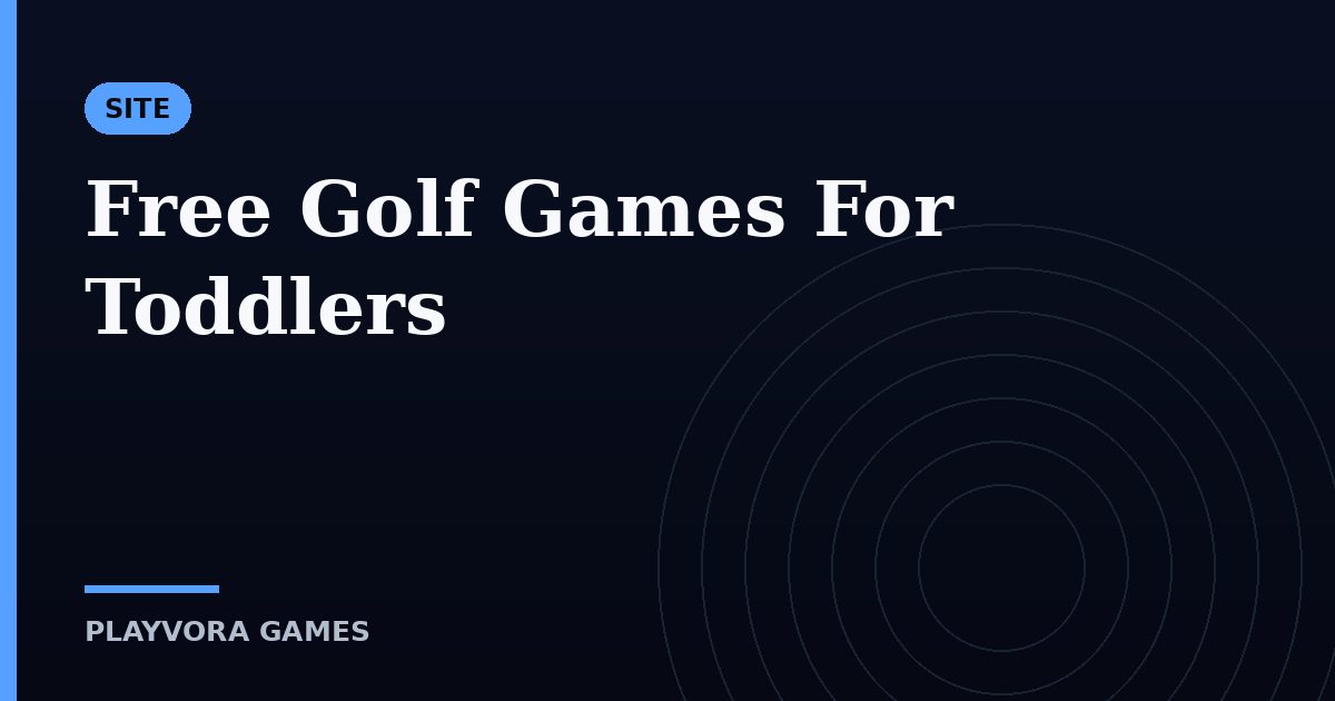 Free Golf Games For Toddlers