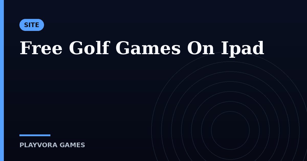 Free Golf Games On Ipad