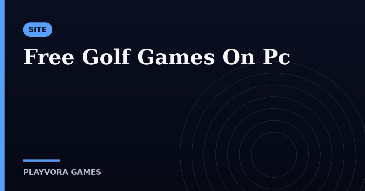 Free Golf Games On Pc