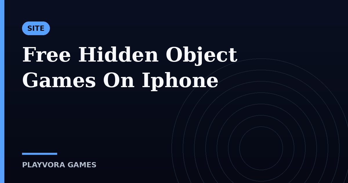 Free Hidden Object Games On Iphone