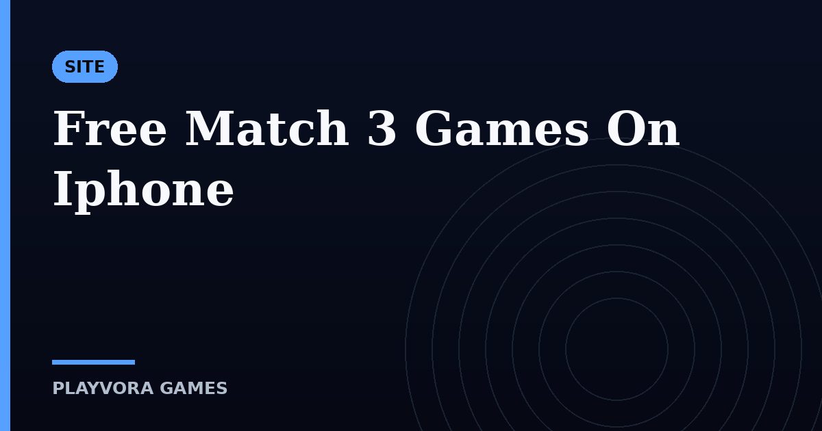 Free Match 3 Games On Iphone