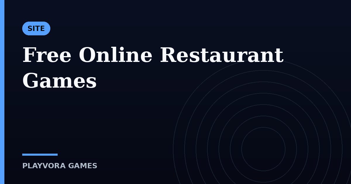 Free Online Restaurant Games