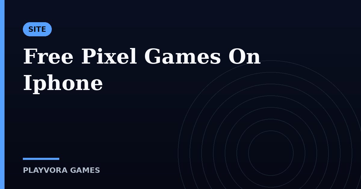 Free Pixel Games On Iphone