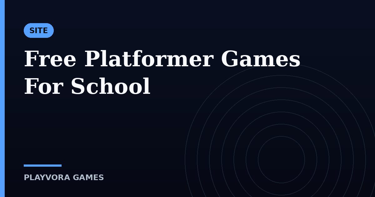 Free Platformer Games For School