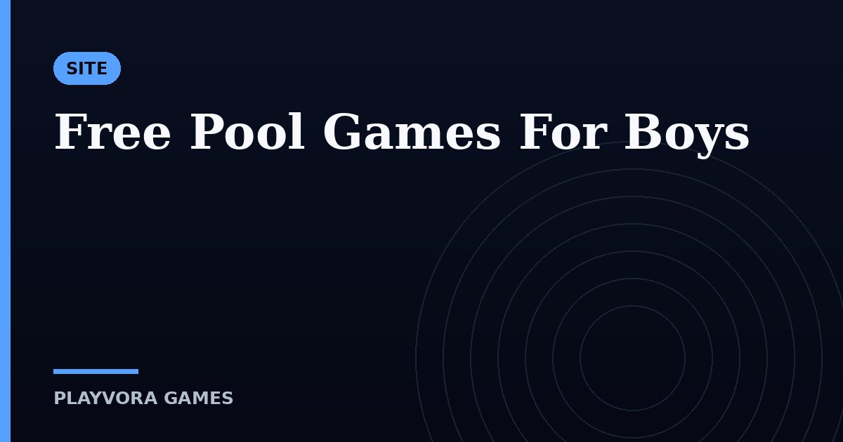 Free Pool Games For Boys