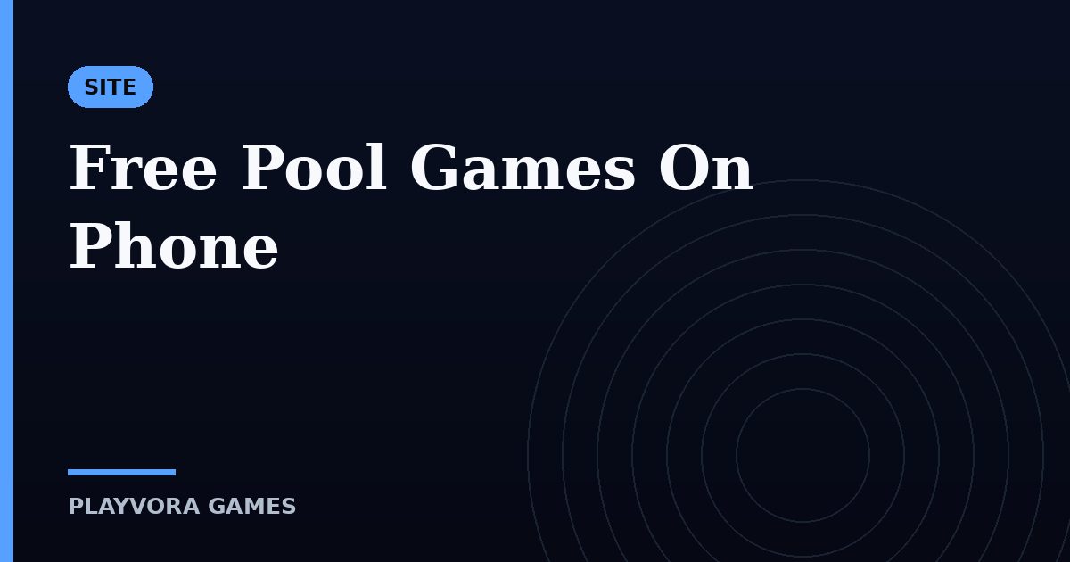 Free Pool Games On Phone
