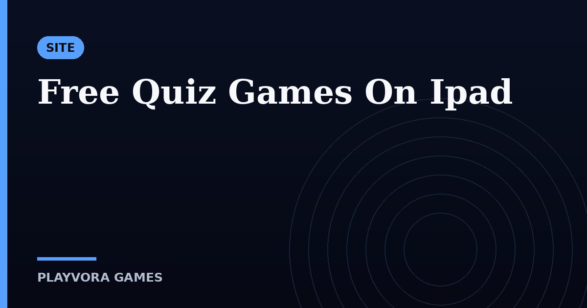Free Quiz Games On Ipad
