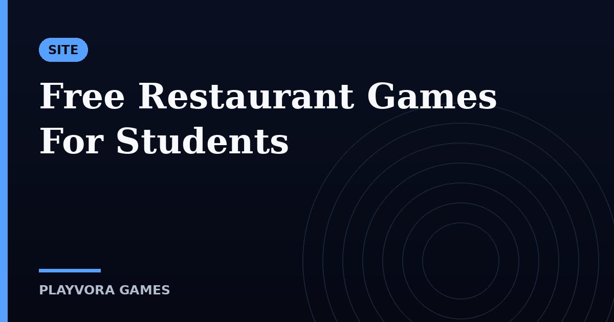 Free Restaurant Games For Students