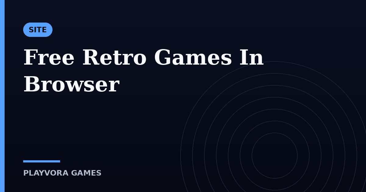 Free Retro Games In Browser