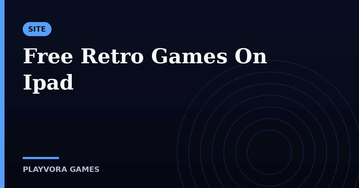 Free Retro Games On Ipad